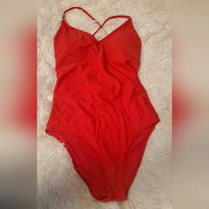 Aerie 1 Piece Bathing Suit, Red Size Large